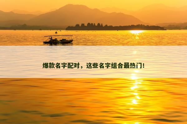 爆款名字配对，这些名字组合最热门！