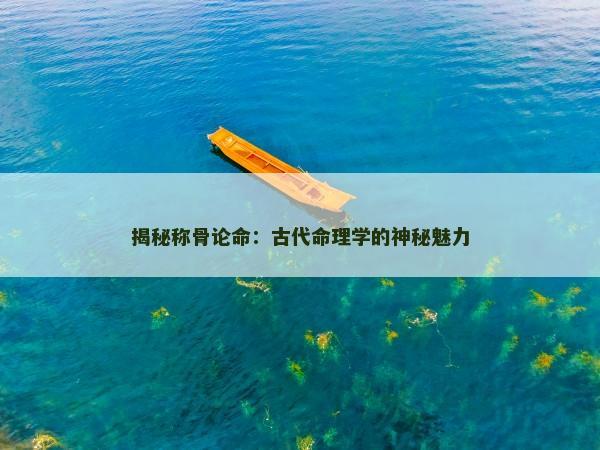 揭秘称骨论命：古代命理学的神秘魅力