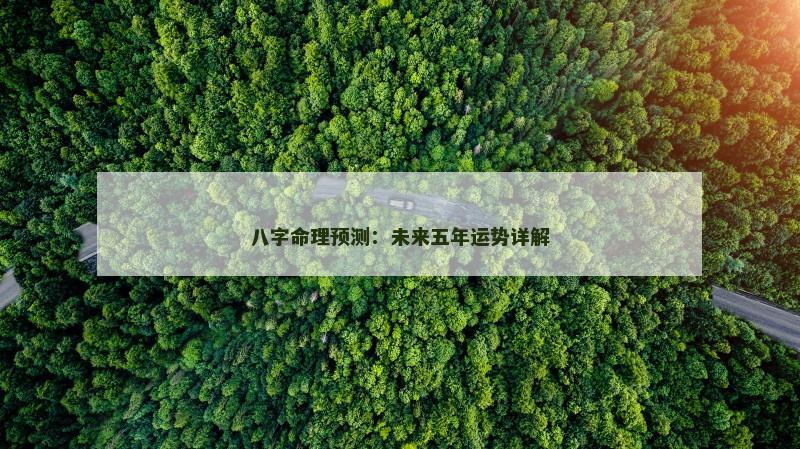 八字命理预测：未来五年运势详解