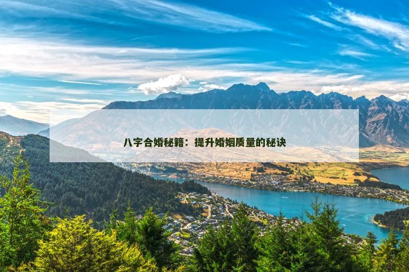 八字合婚秘籍：提升婚姻质量的秘诀