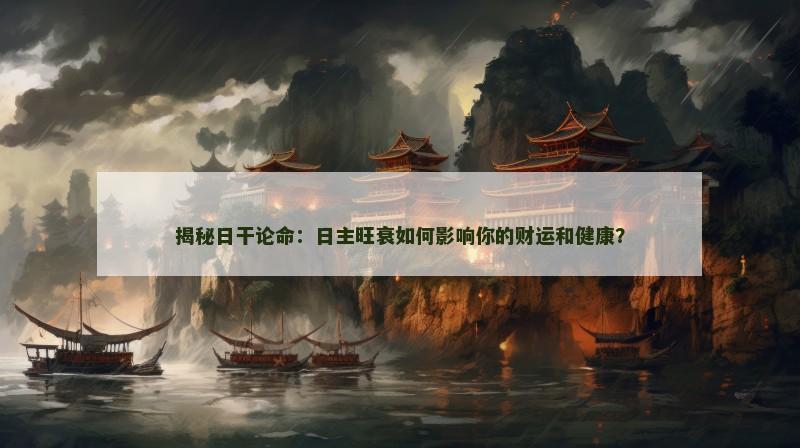 揭秘日干论命：日主旺衰如何影响你的财运和健康？