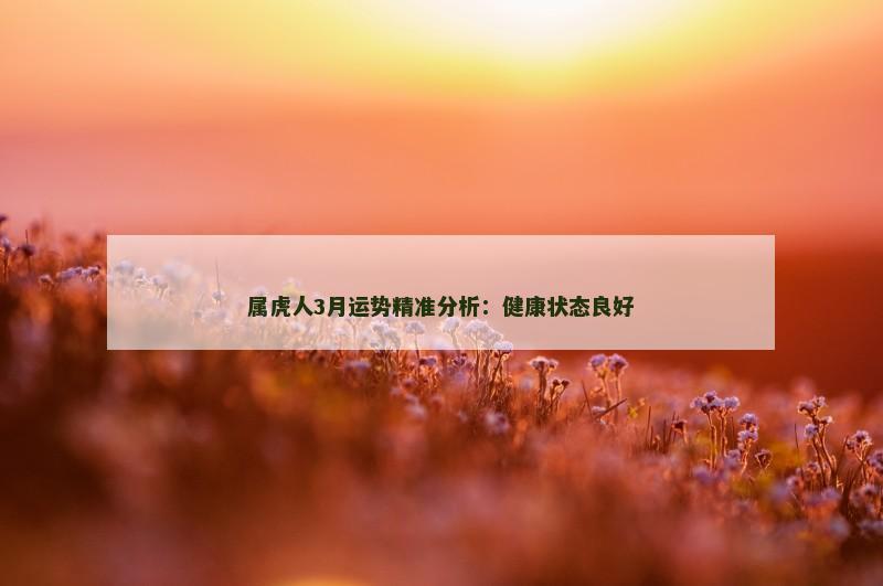 属虎人3月运势精准分析：健康状态良好