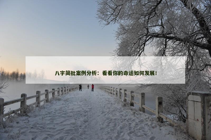 八字简批案例分析：看看你的命运如何发展！