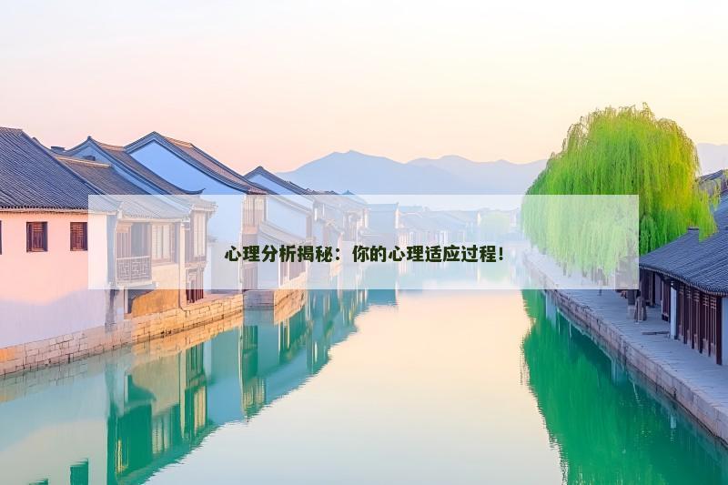 心理分析揭秘：你的心理适应过程！