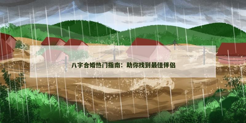 八字合婚热门指南：助你找到最佳伴侣