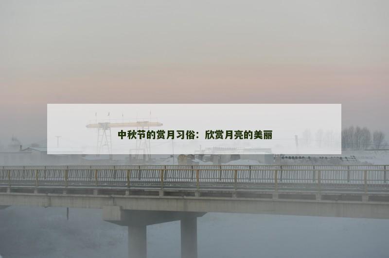 中秋节的赏月习俗：欣赏月亮的美丽
