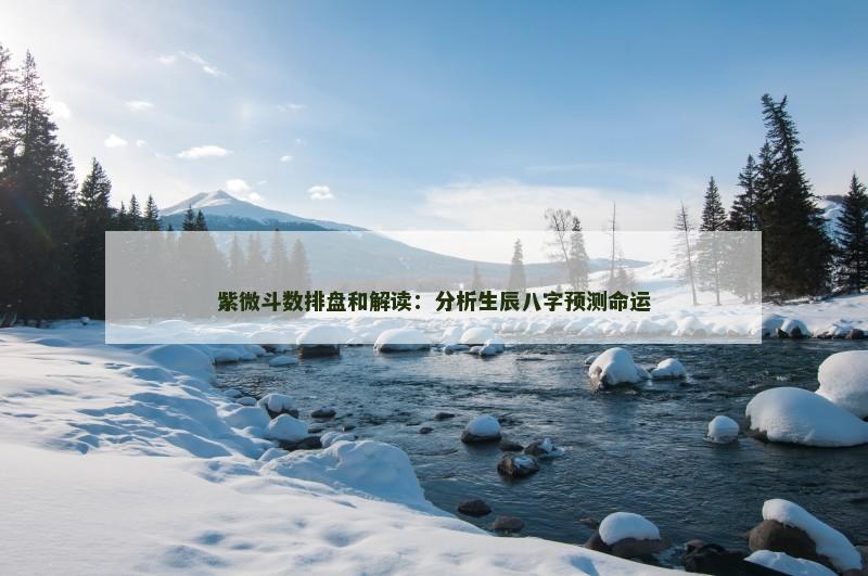 紫微斗数排盘和解读：分析生辰八字预测命运