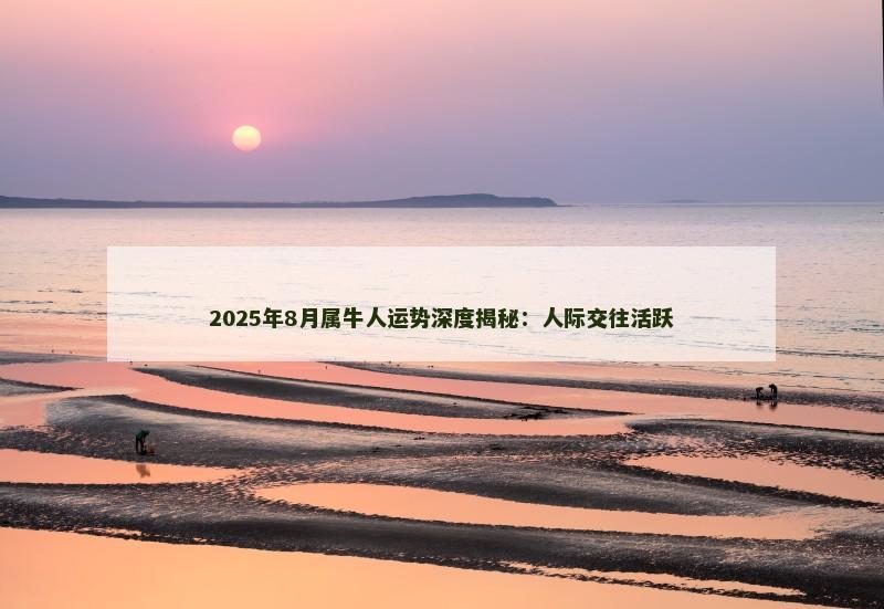 2025年8月属牛人运势深度揭秘：人际交往活跃