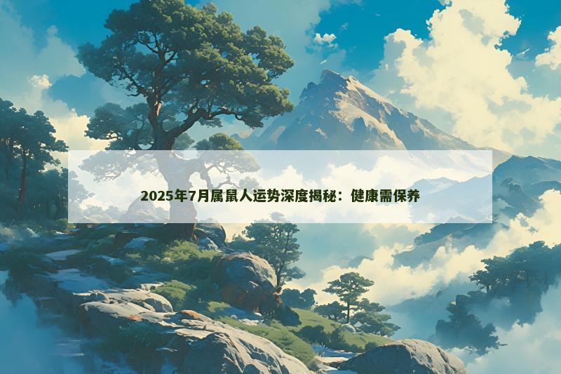 2025年7月属鼠人运势深度揭秘：健康需保养