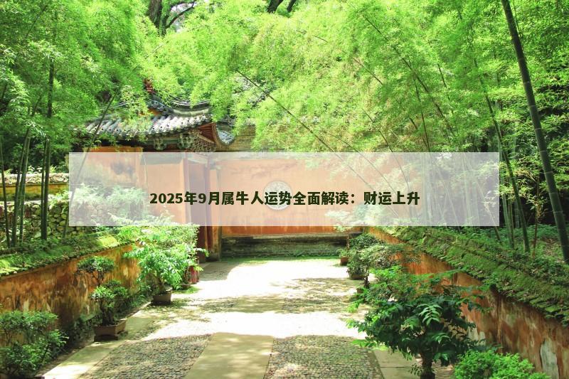 2025年9月属牛人运势全面解读：财运上升