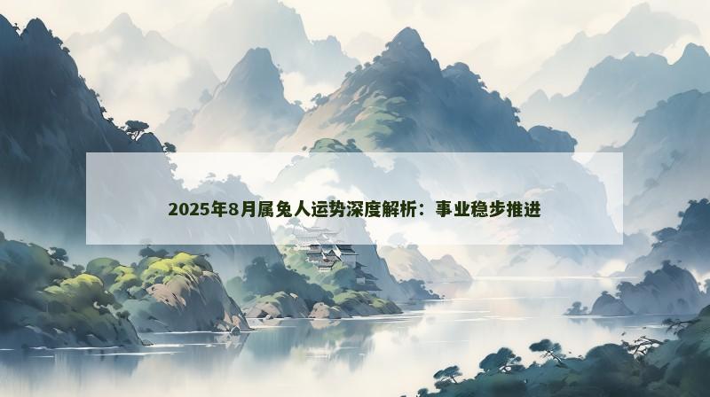 2025年8月属兔人运势深度解析：事业稳步推进
