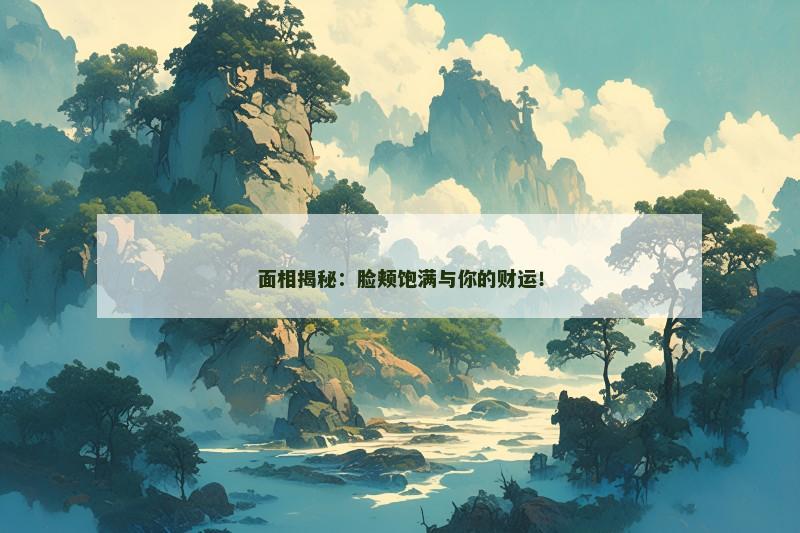 面相揭秘：脸颊饱满与你的财运！