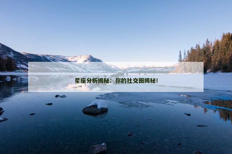 星座分析揭秘：你的社交圈揭秘！