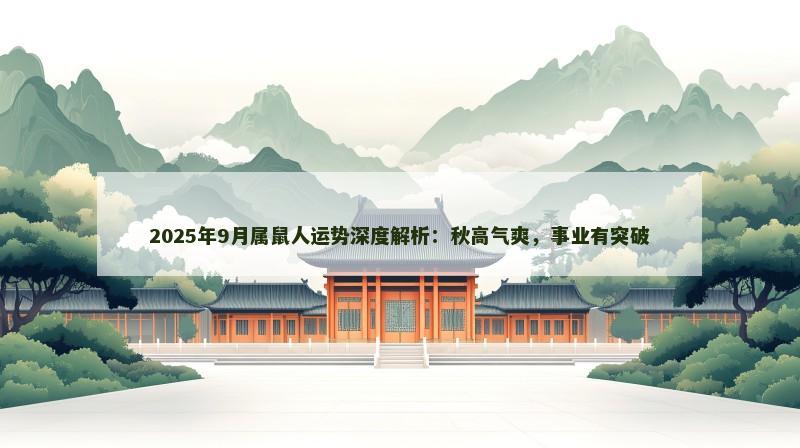 2025年9月属鼠人运势深度解析：秋高气爽，事业有突破