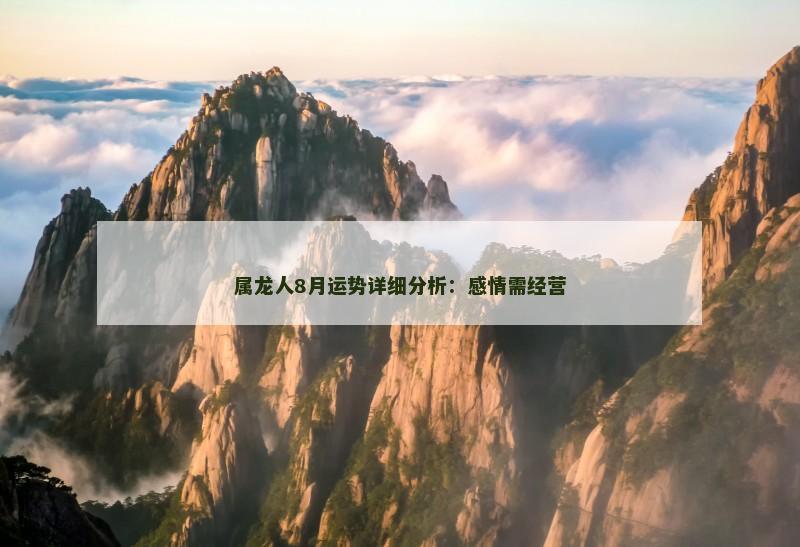 属龙人8月运势详细分析：感情需经营