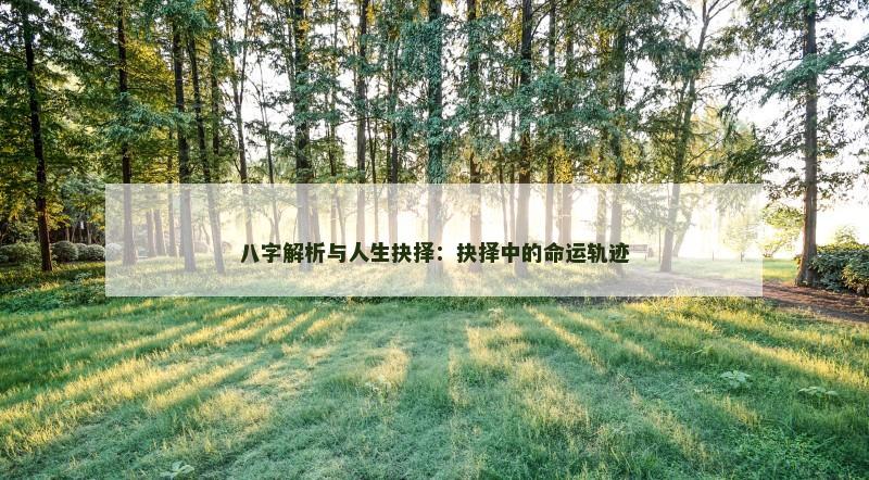 八字解析与人生抉择：抉择中的命运轨迹