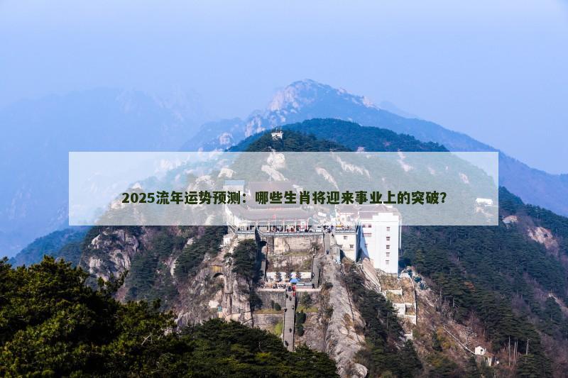 2025流年运势预测：哪些生肖将迎来事业上的突破？