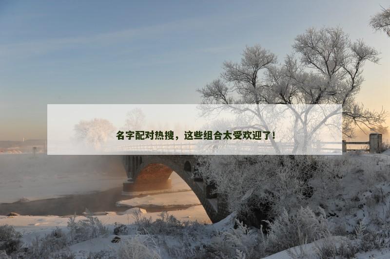 名字配对热搜，这些组合太受欢迎了！