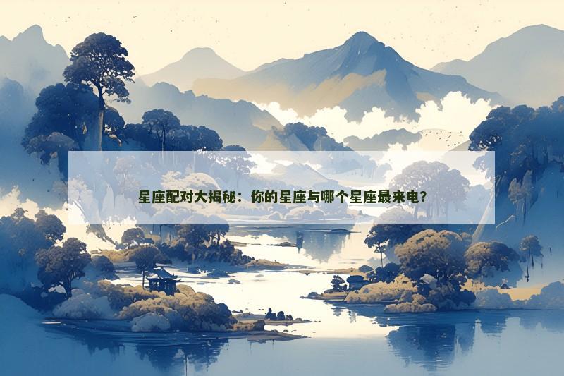 星座配对大揭秘：你的星座与哪个星座最来电？