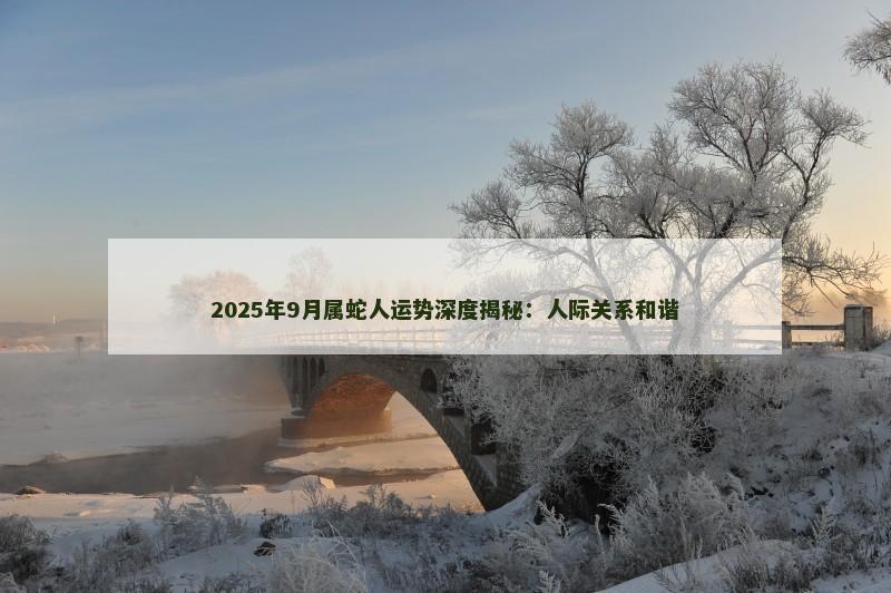 2025年9月属蛇人运势深度揭秘：人际关系和谐