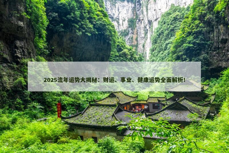 2025流年运势大揭秘：财运、事业、健康运势全面解析！