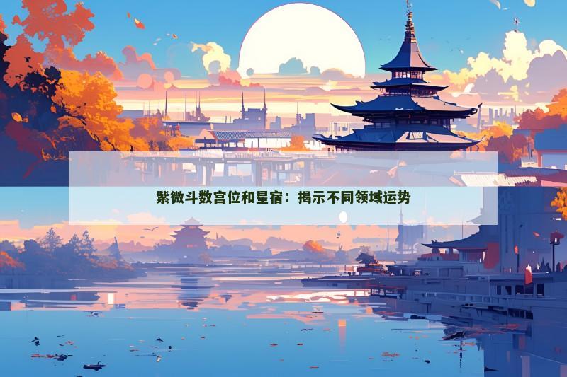 紫微斗数宫位和星宿：揭示不同领域运势