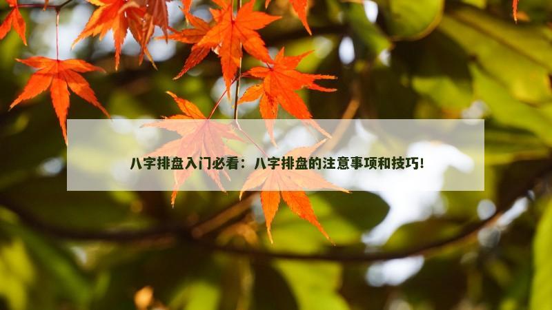 八字排盘入门必看：八字排盘的注意事项和技巧！