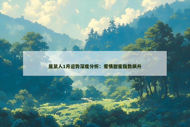 属鼠人1月运势深度分析：爱情甜蜜指数飙升