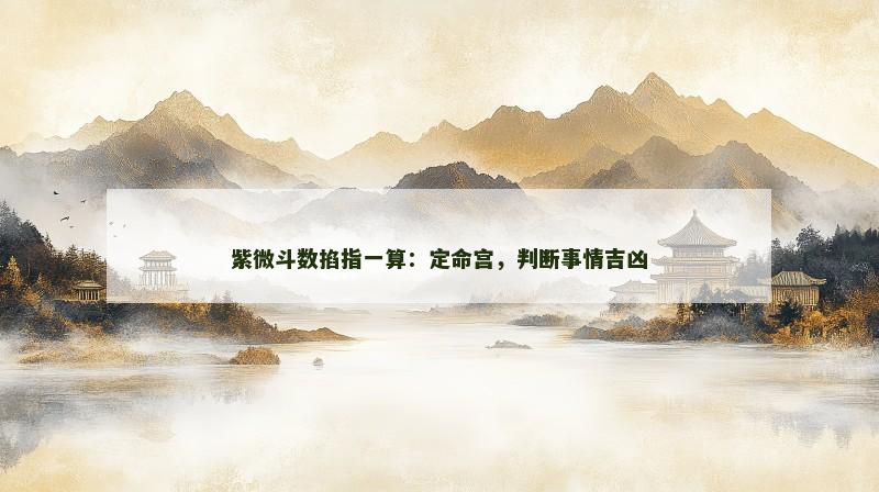 紫微斗数掐指一算：定命宫，判断事情吉凶