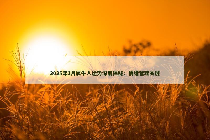 2025年3月属牛人运势深度揭秘：情绪管理关键