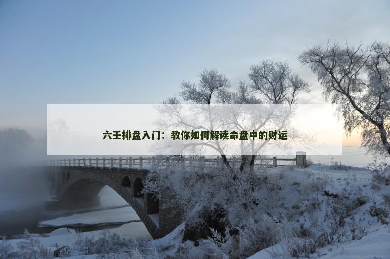 六壬排盘入门：教你如何解读命盘中的财运