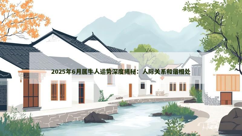 2025年6月属牛人运势深度揭秘：人际关系和谐相处