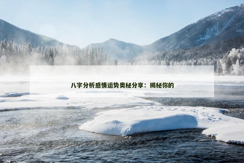 八字分析感情运势奥秘分享：揭秘你的