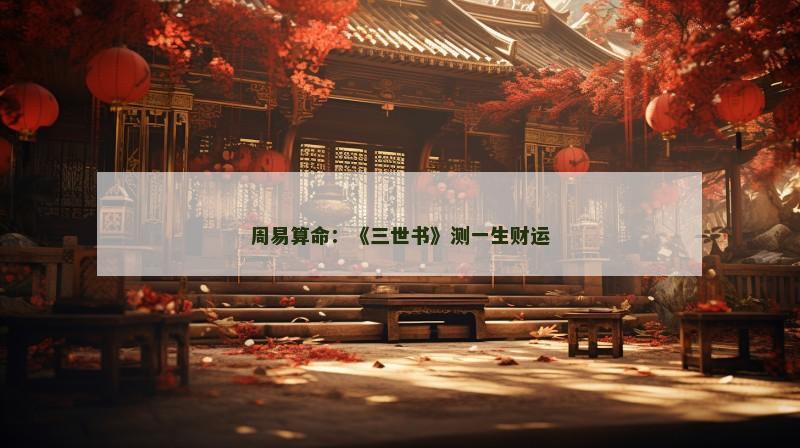 周易算命：《三世书》测一生财运