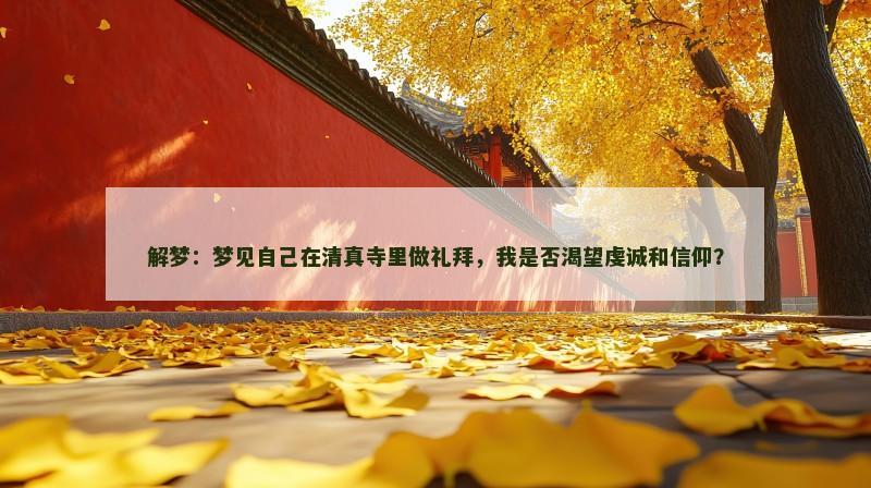 解梦：梦见自己在清真寺里做礼拜，我是否渴望虔诚和信仰？