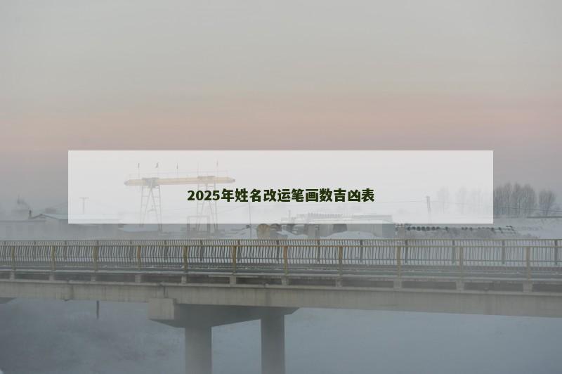 2025年姓名改运笔画数吉凶表