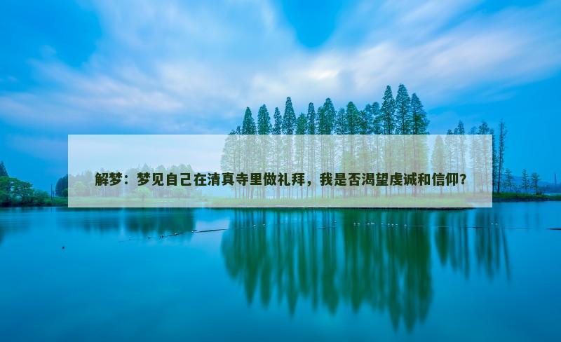 解梦：梦见自己在清真寺里做礼拜，我是否渴望虔诚和信仰？