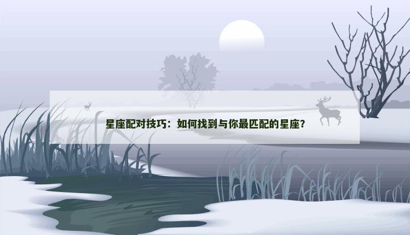 星座配对技巧:如何找到与你最匹配的星座?