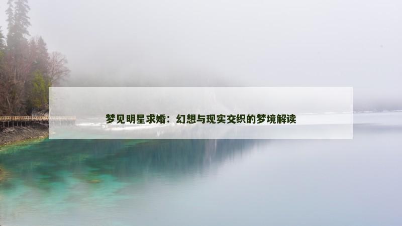 梦见明星求婚：幻想与现实交织的梦境解读
