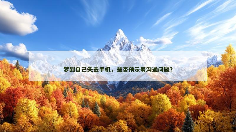 梦到自己失去手机，是否预示着沟通问题？