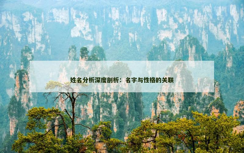 姓名分析深度剖析：名字与性格的关联