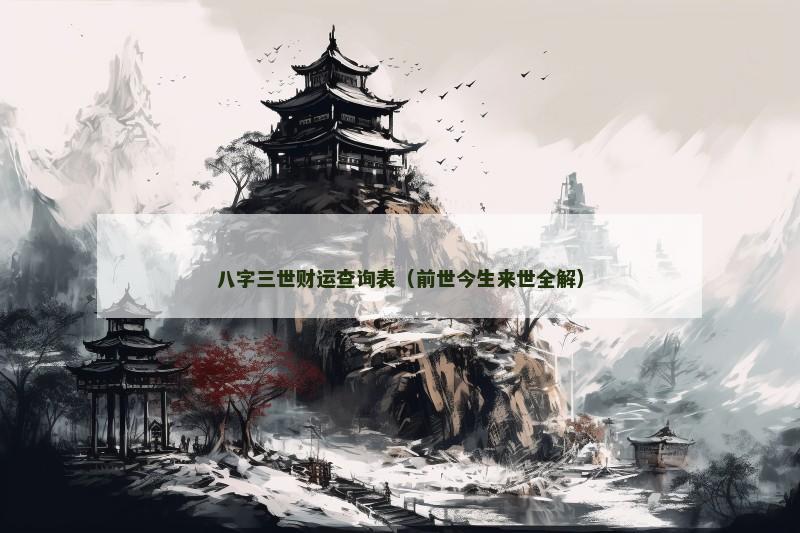 八字三世财运查询表（前世今生来世全解）