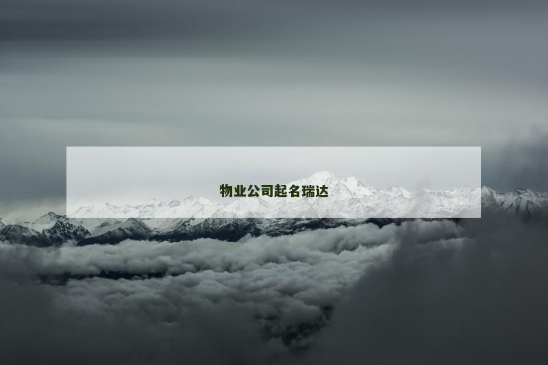 物业公司起名瑞达