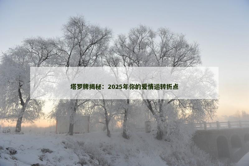 塔罗牌揭秘：2025年你的爱情运转折点