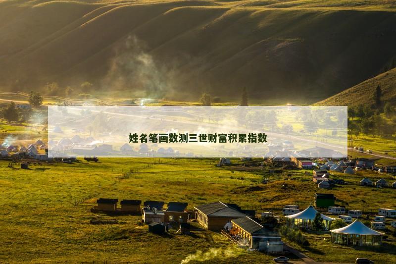 姓名笔画数测三世财富积累指数
