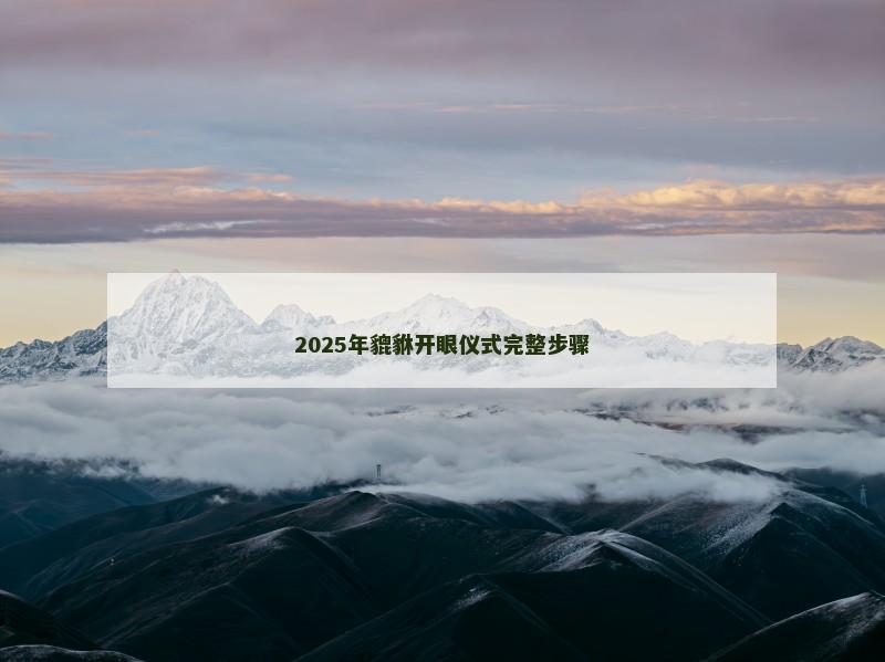 2025年貔貅开眼仪式完整步骤