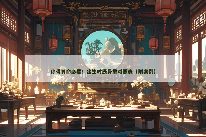 称骨算命必看！出生时辰骨重对照表（附案例）
