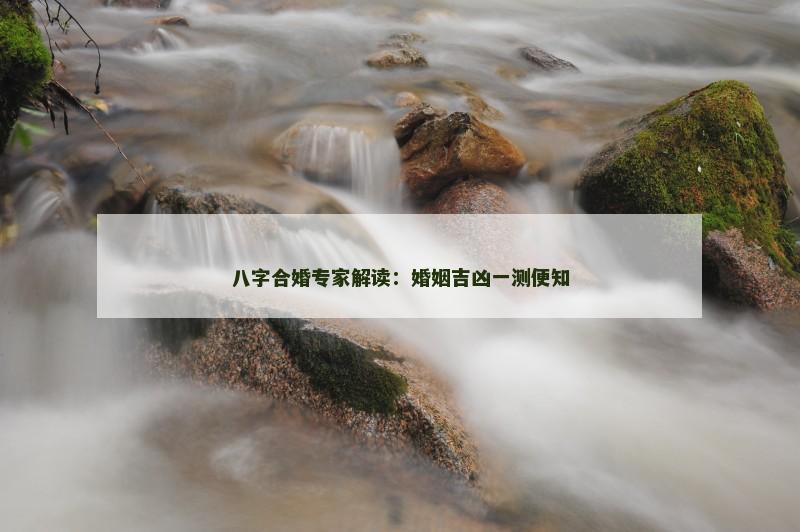 八字合婚专家解读：婚姻吉凶一测便知