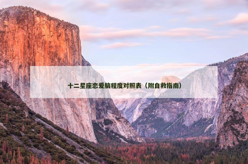 十二星座恋爱脑程度对照表（附自救指南）