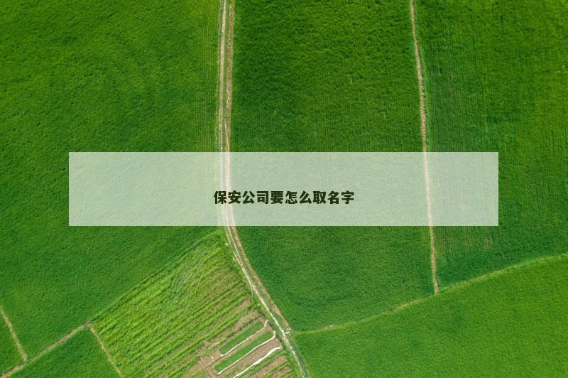 保安公司要怎么取名字
